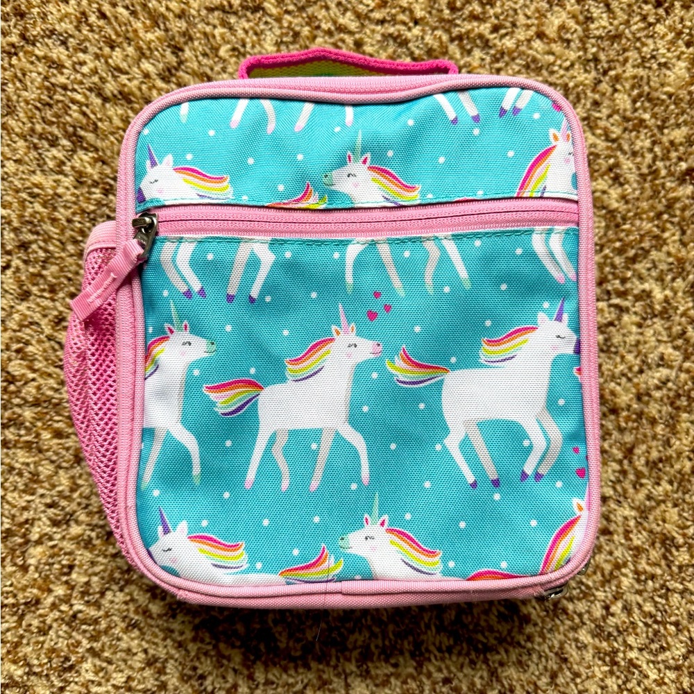 Pottery Barn Kids Mackenzie aqua, unicorn parade lunch box